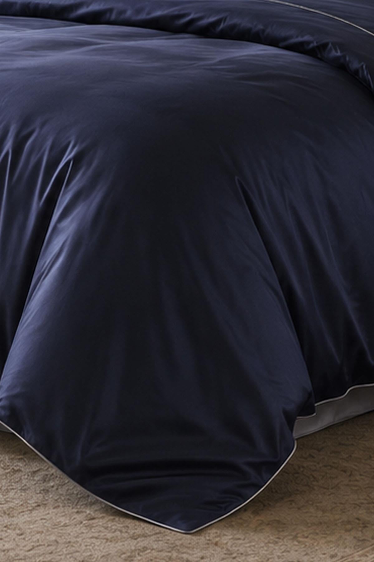 Alix Piped Cotton Satin Double 6-Piece Duvet Cover Set