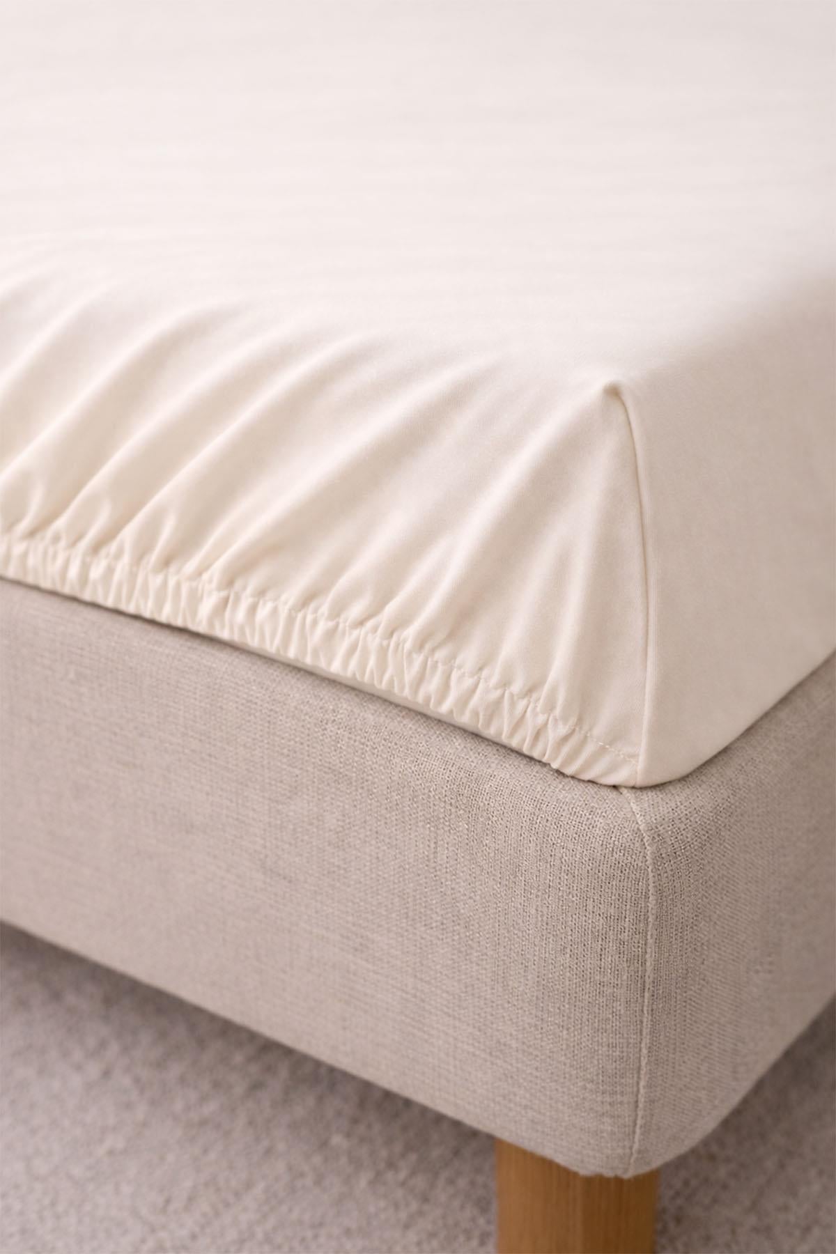 Drap-housse intégral en satin de coton basique pour lit double (160 x 200 cm)