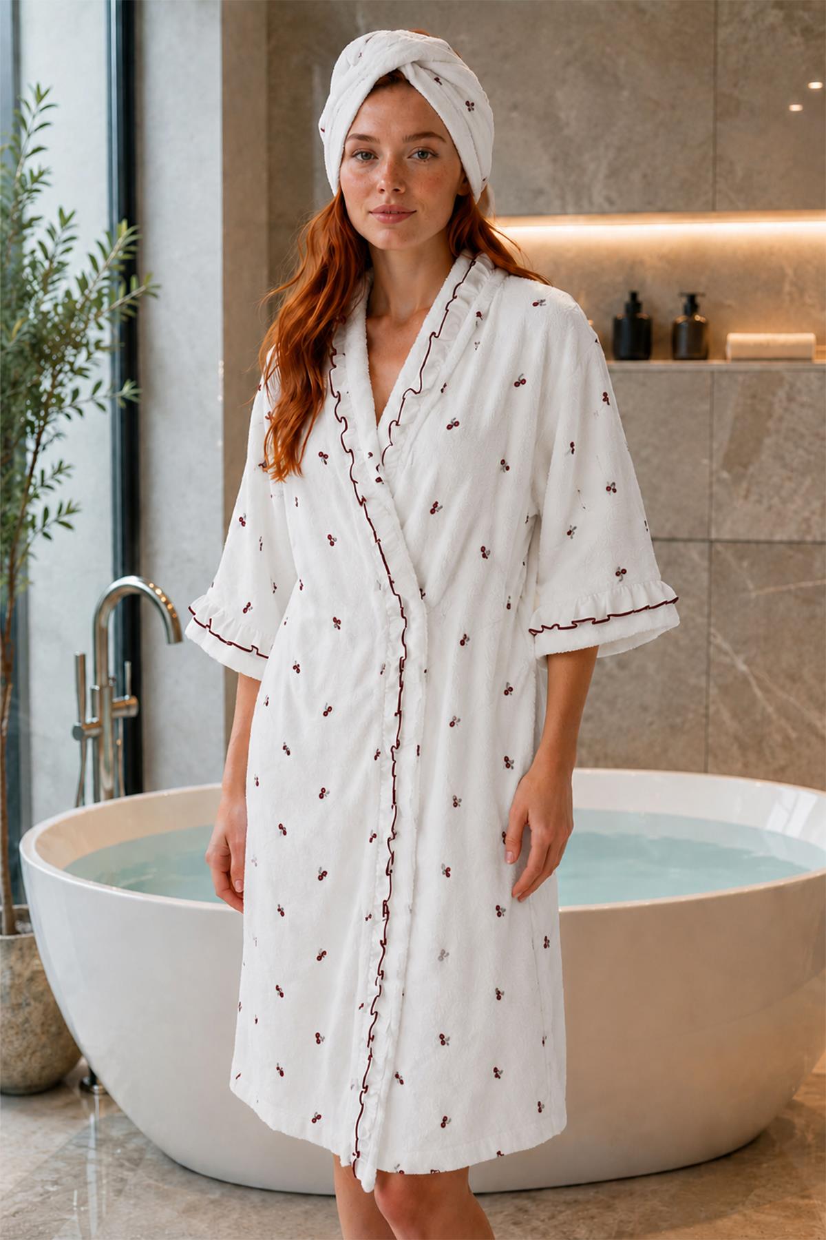 Ensemble peignoir femme Cherry Cotton