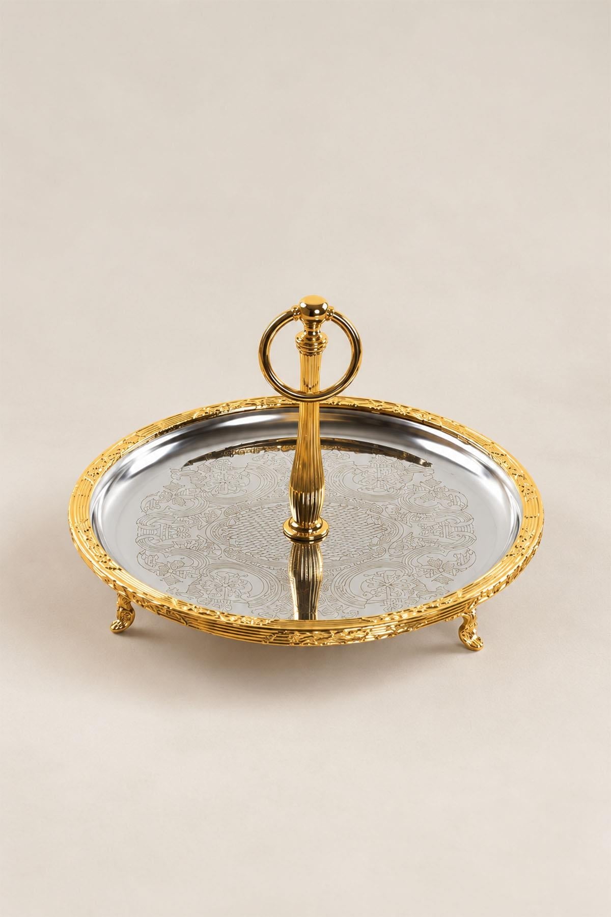 Plateau de service Kessa Gold avec poignées (26 cm)