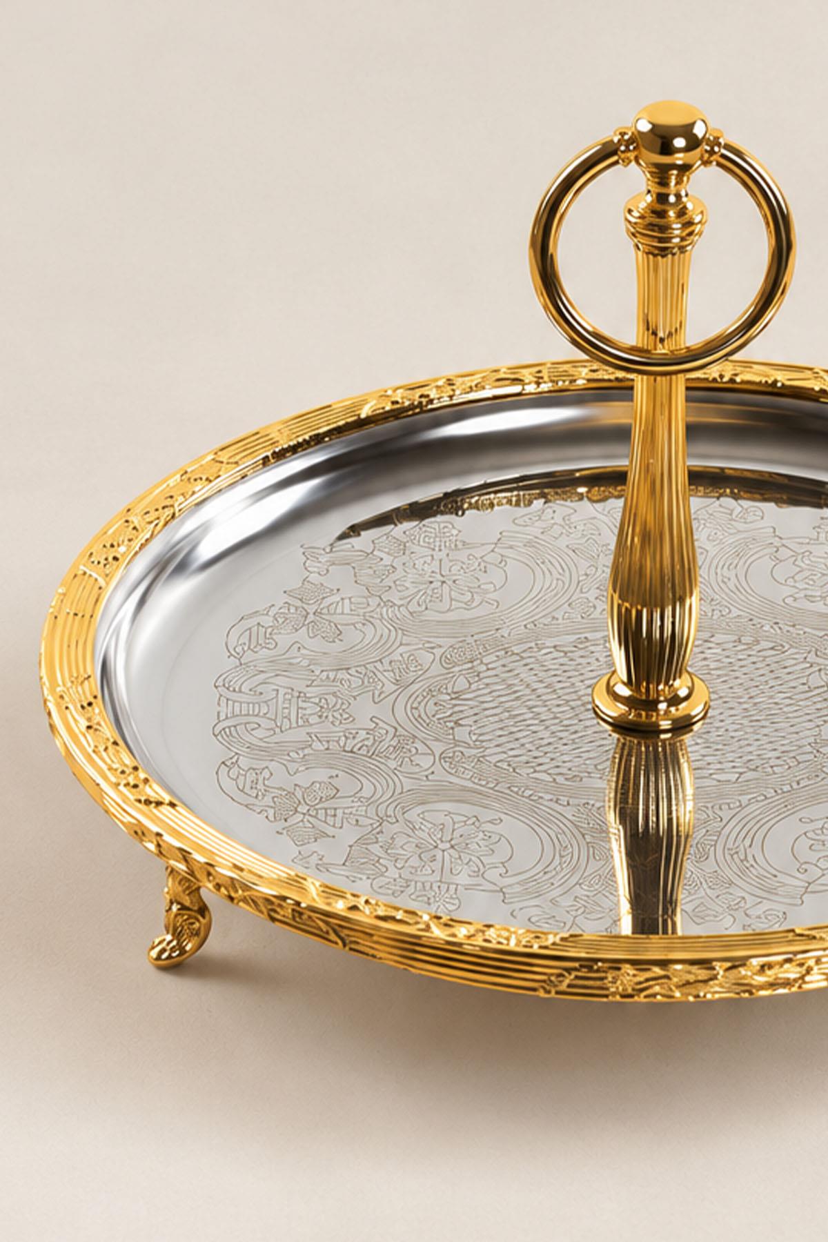 Plateau de service Kessa Gold avec poignées (26 cm)