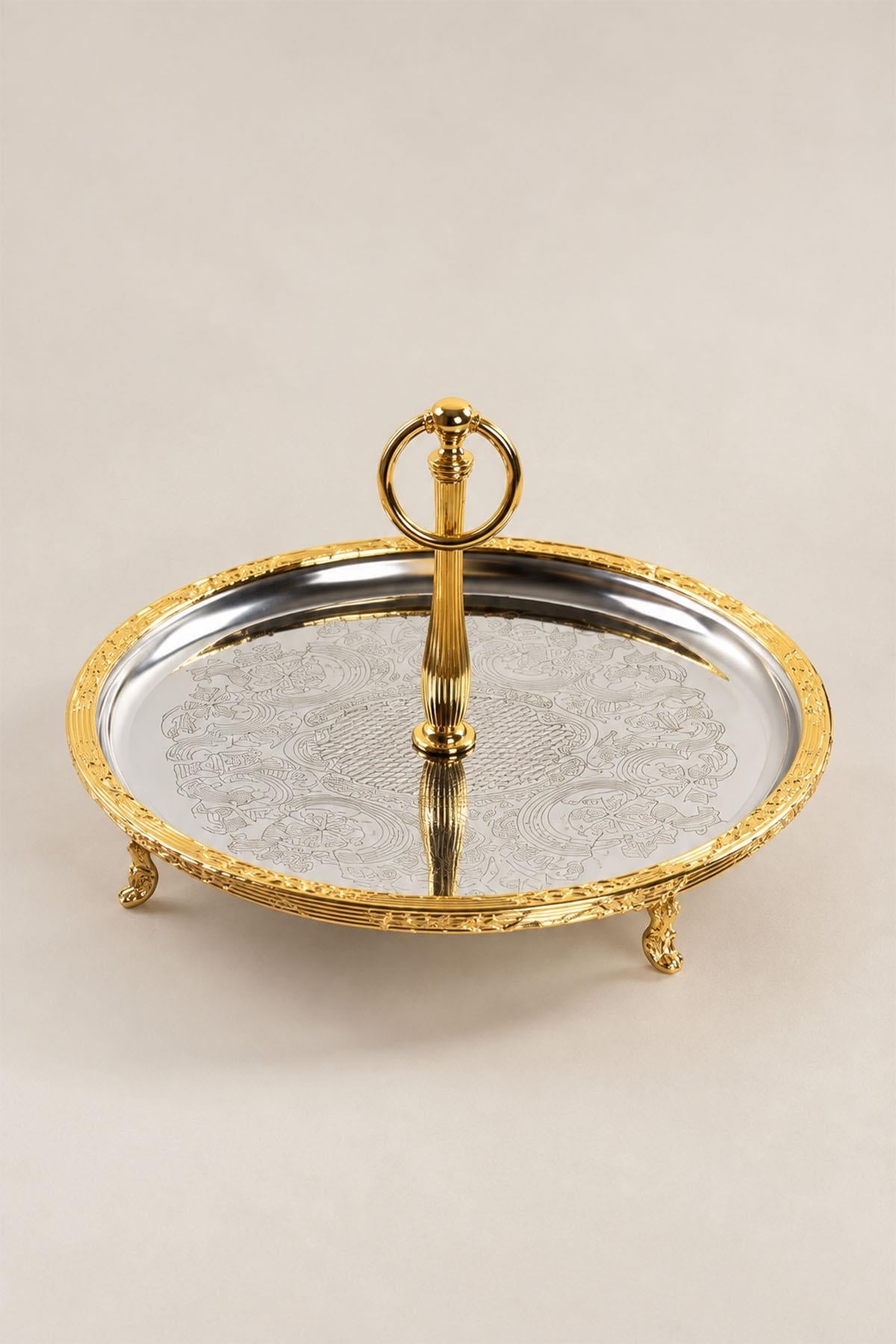 Plateau de service Kessa Gold avec poignées (30 cm)