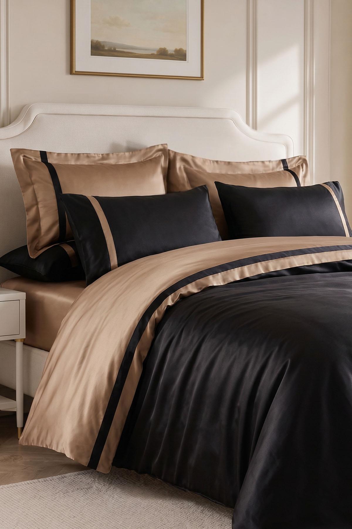 Parure de lit 6 pièces pour lit double Elite 100 % coton