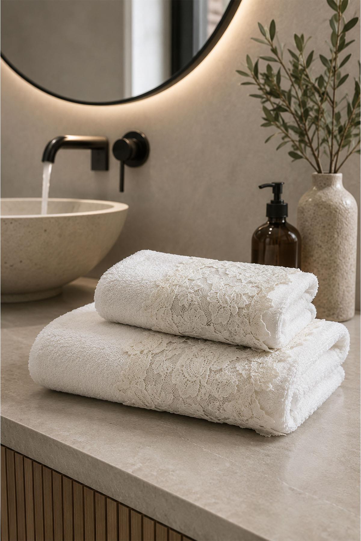 Öykü Lace Face Towel (50 x 90 cm)