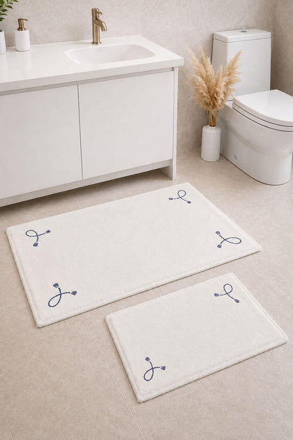 Ensemble de 2 tapis de bain brodés Rom (60 x 100 cm)