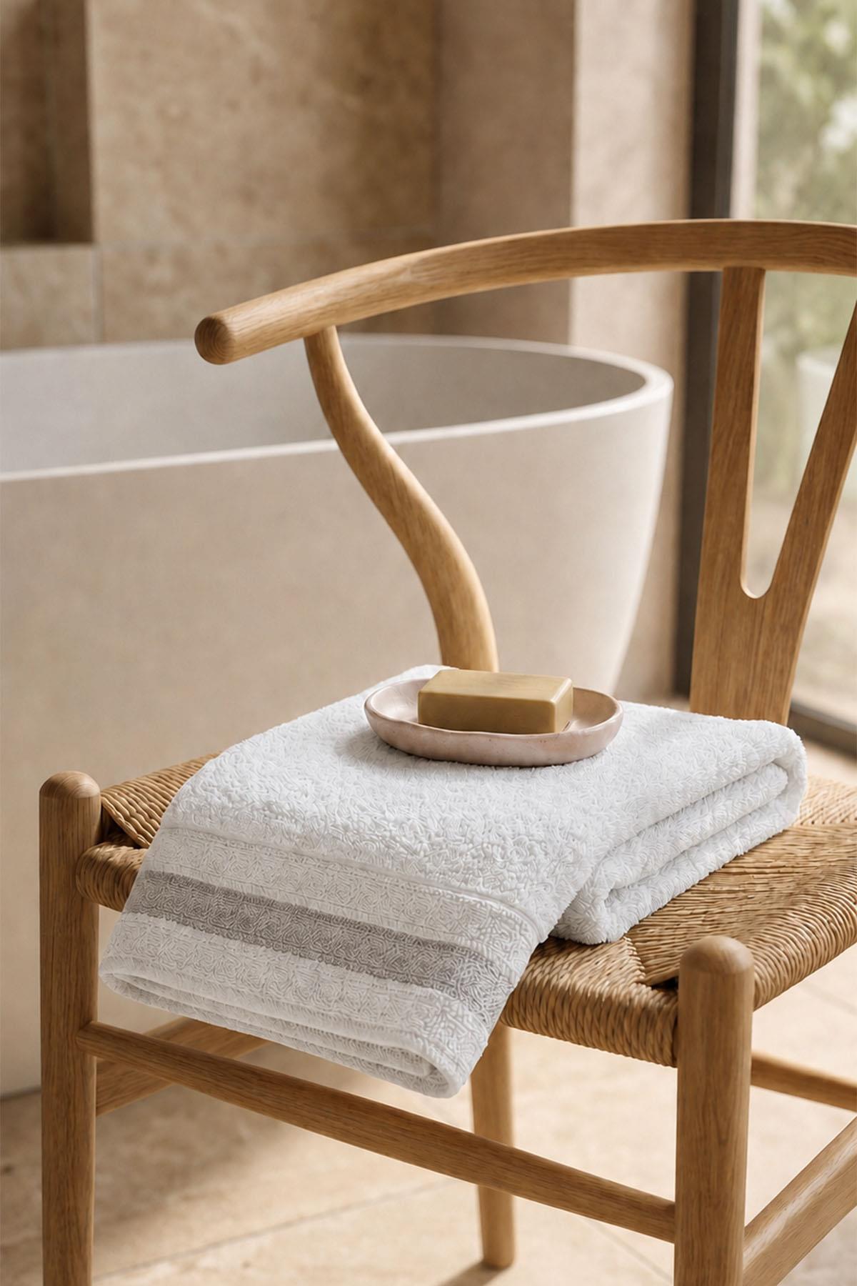 Serviette de bain à rayures Samos (50 x 90 cm)