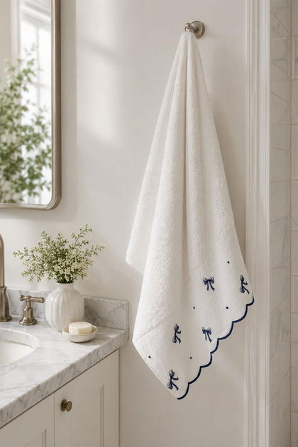 Serena Bow Embroidered Hand Towel (30 x 50 cm)