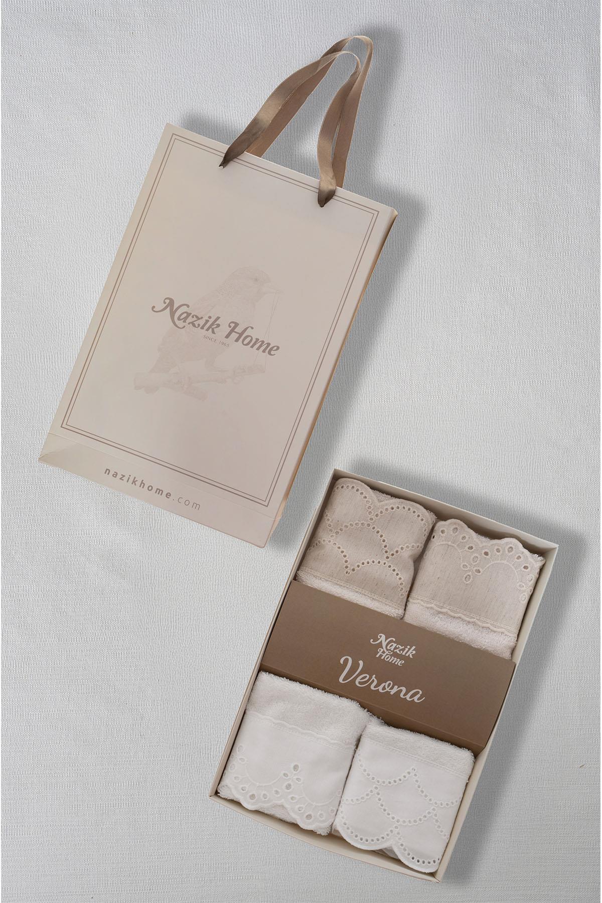 Set de 4 serviettes invité en bambou Verona (30 x 30 cm)