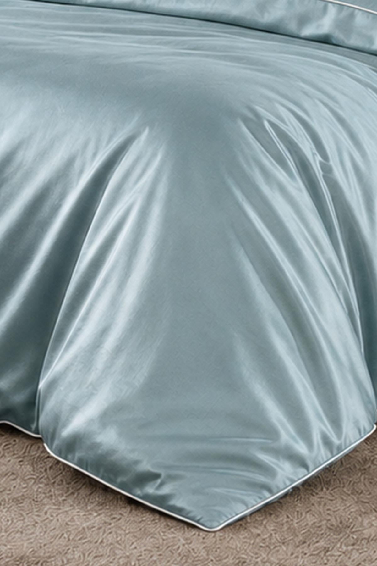 Alix Piped Cotton Satin Super King Size 6-Piece Duvet Cover Set