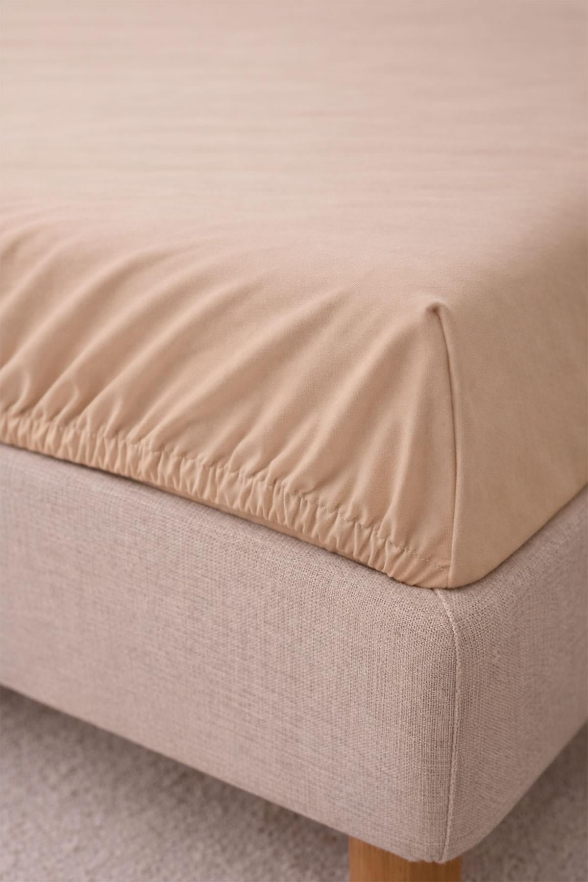 Drap-housse intégral en satin de coton basique pour lit double (160 x 200 cm)
