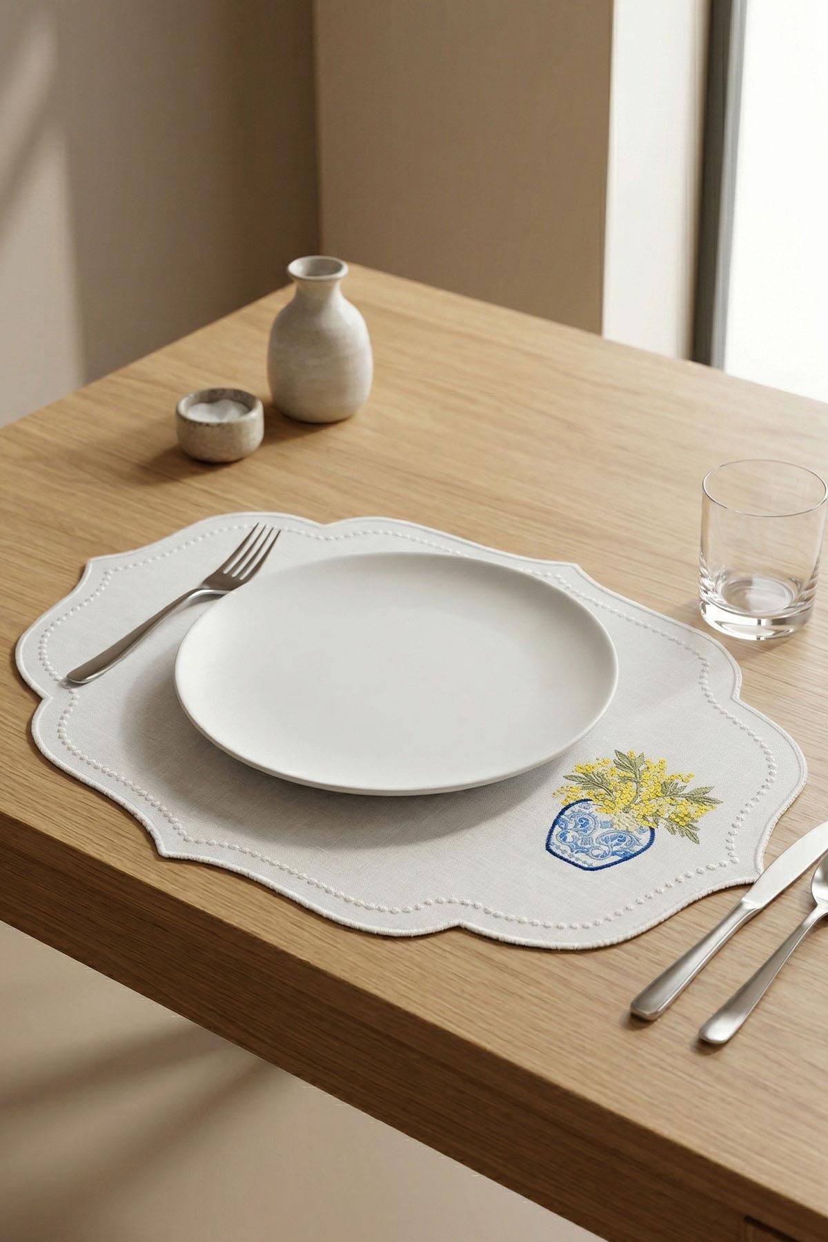 Set de table antitache à motifs de faïence (35 x 50 cm)