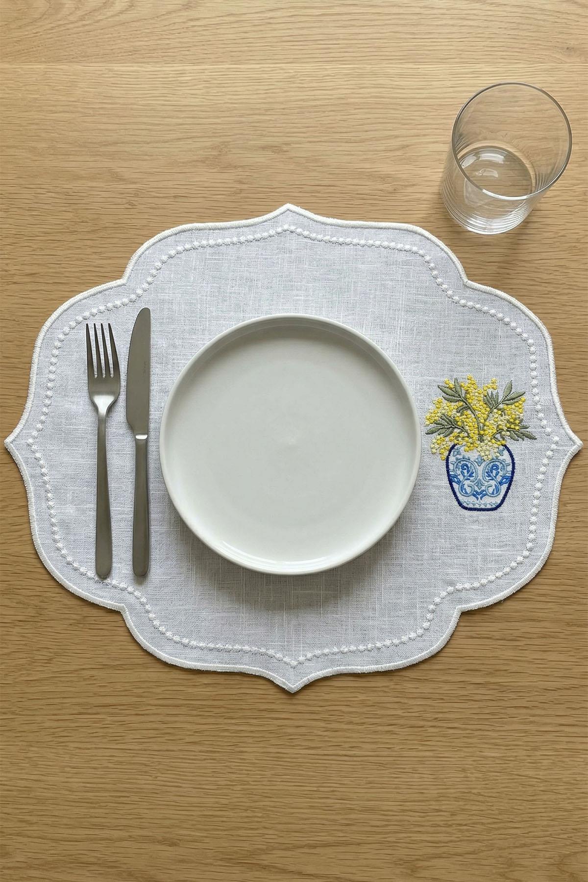 Set de table antitache à motifs de faïence (35 x 50 cm)