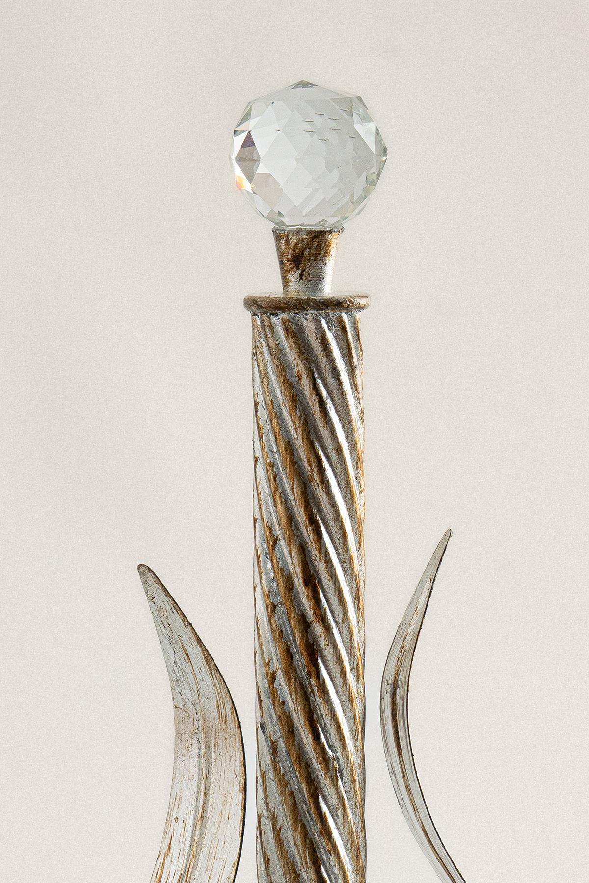 Porte-essuie-tout en papier Crystal avec détails en feuille d'argent - Nazik Home - De la valeur pour mon foyer !
