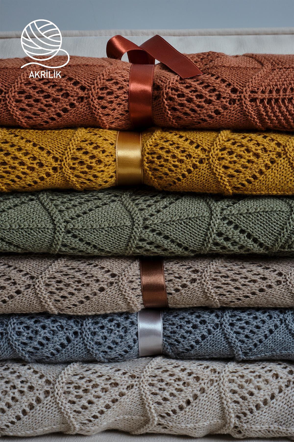 Couvertures TV en maille épaisse, tricotées en fil acrylique et disponibles en plusieurs coloris