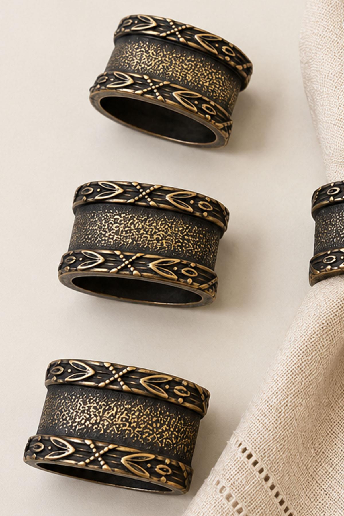 Sierra Vintage Detail, ensemble de 6 porte-serviettes à anneaux