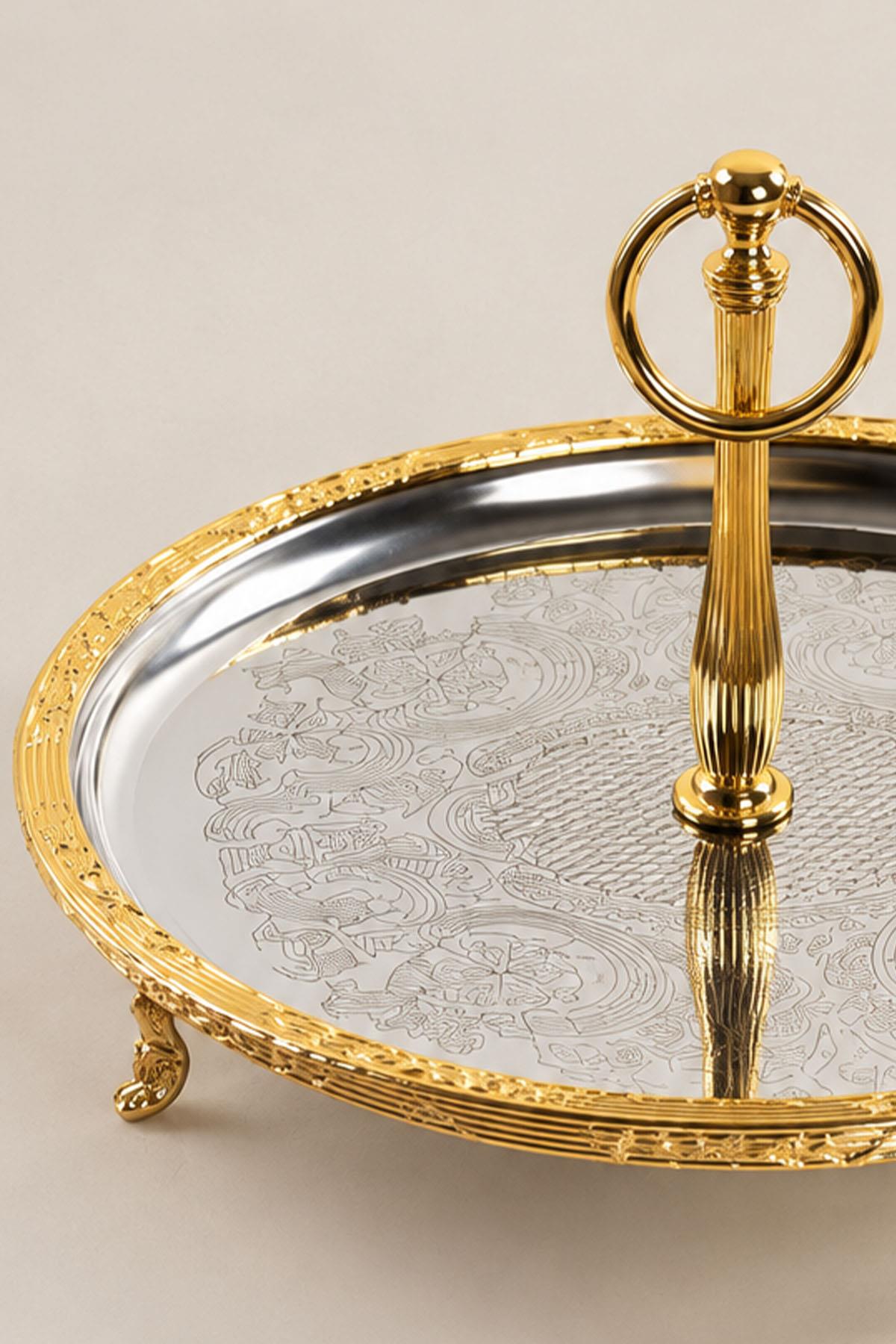 Plateau de service Kessa Gold avec poignées (30 cm)