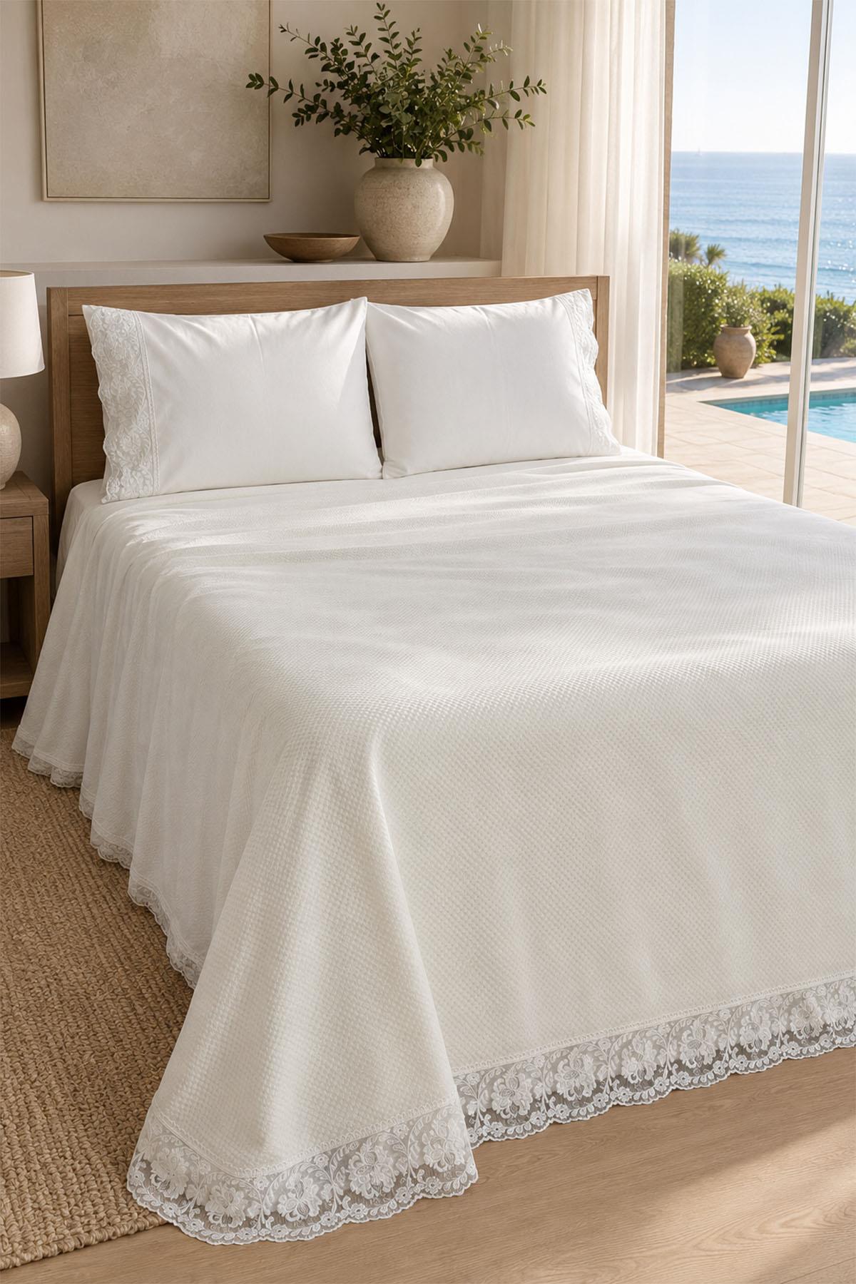 Ensemble de couvre-lit 4 pièces pour lit double Dolce Dantelli