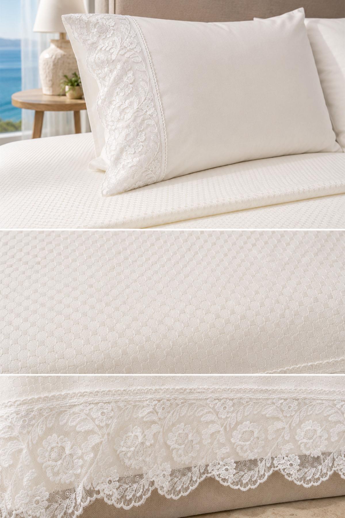 Ensemble de couvre-lit 4 pièces pour lit double Dolce Dantelli