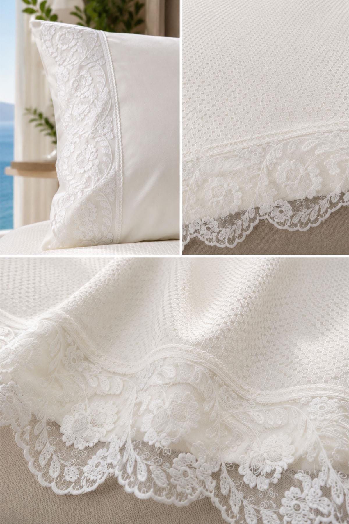 Ensemble de couvre-lit 4 pièces pour lit double Dolce Dantelli
