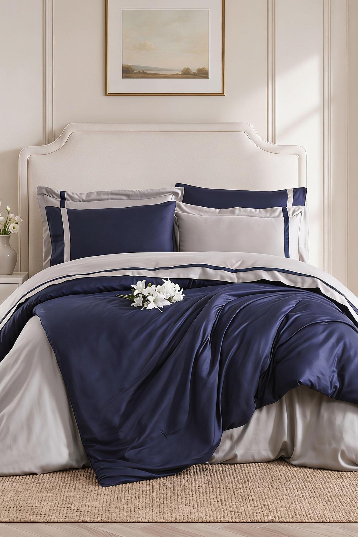Ensemble de housse de couette 4 pièces Elite 100 % satin de coton simple