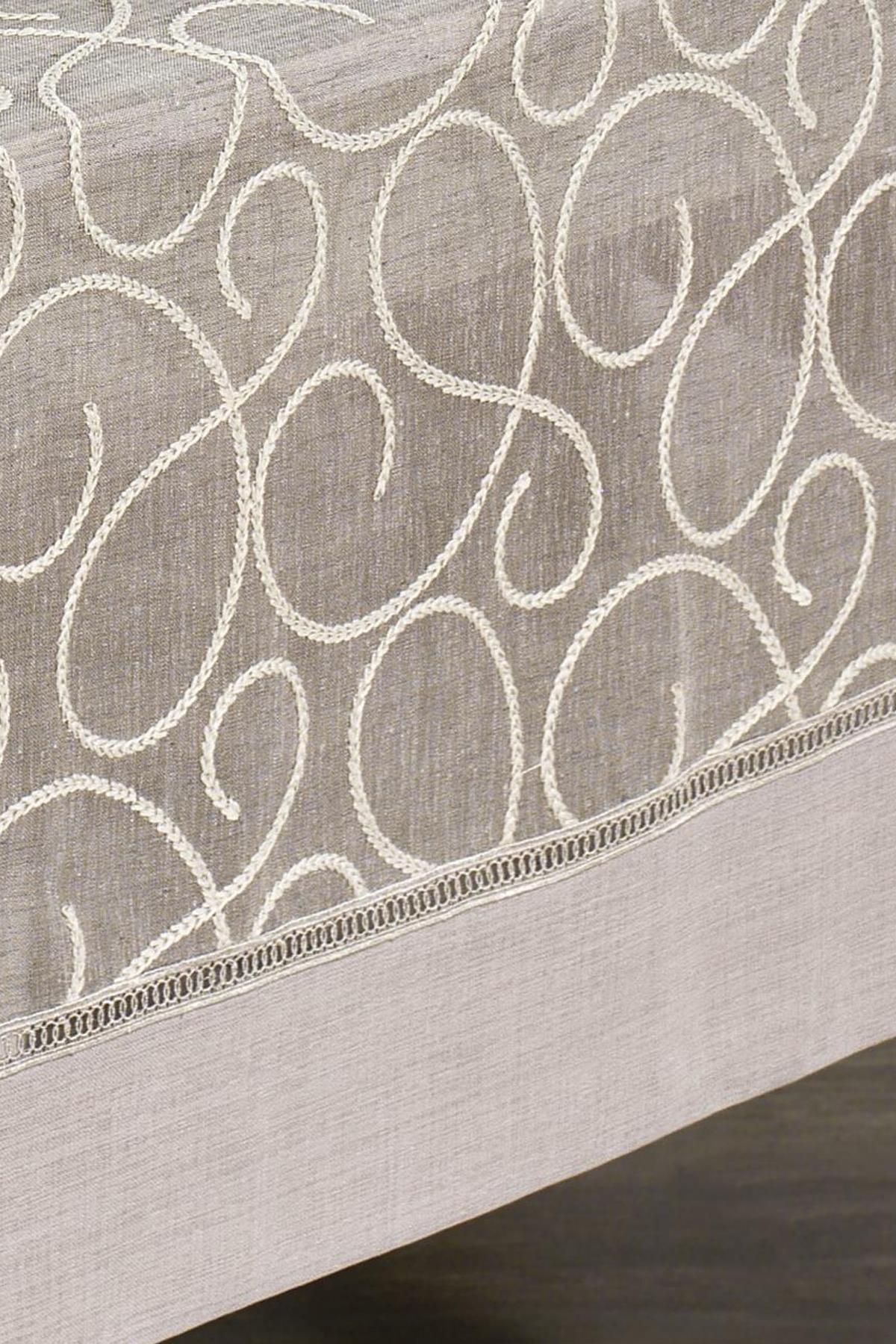 Nappe beige, antitache, facile d'entretien, à motifs, décoration de table 160x260 cm