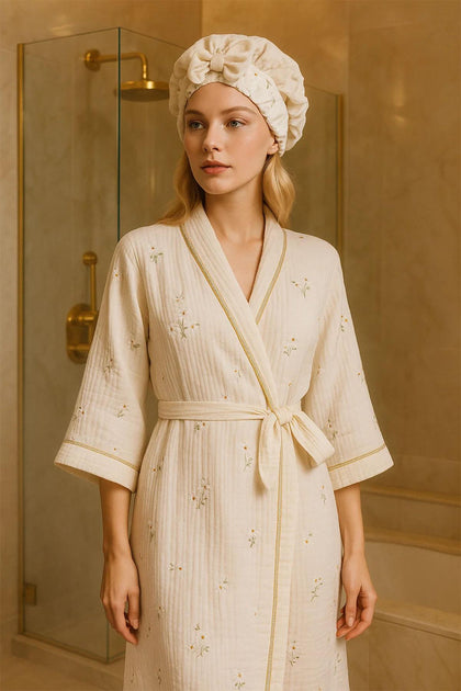 Peignoir Nadia en mousseline de coton pour femme