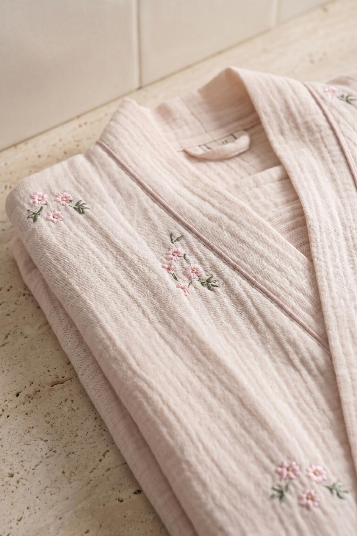 Peignoir Nadia en mousseline de coton pour femme
