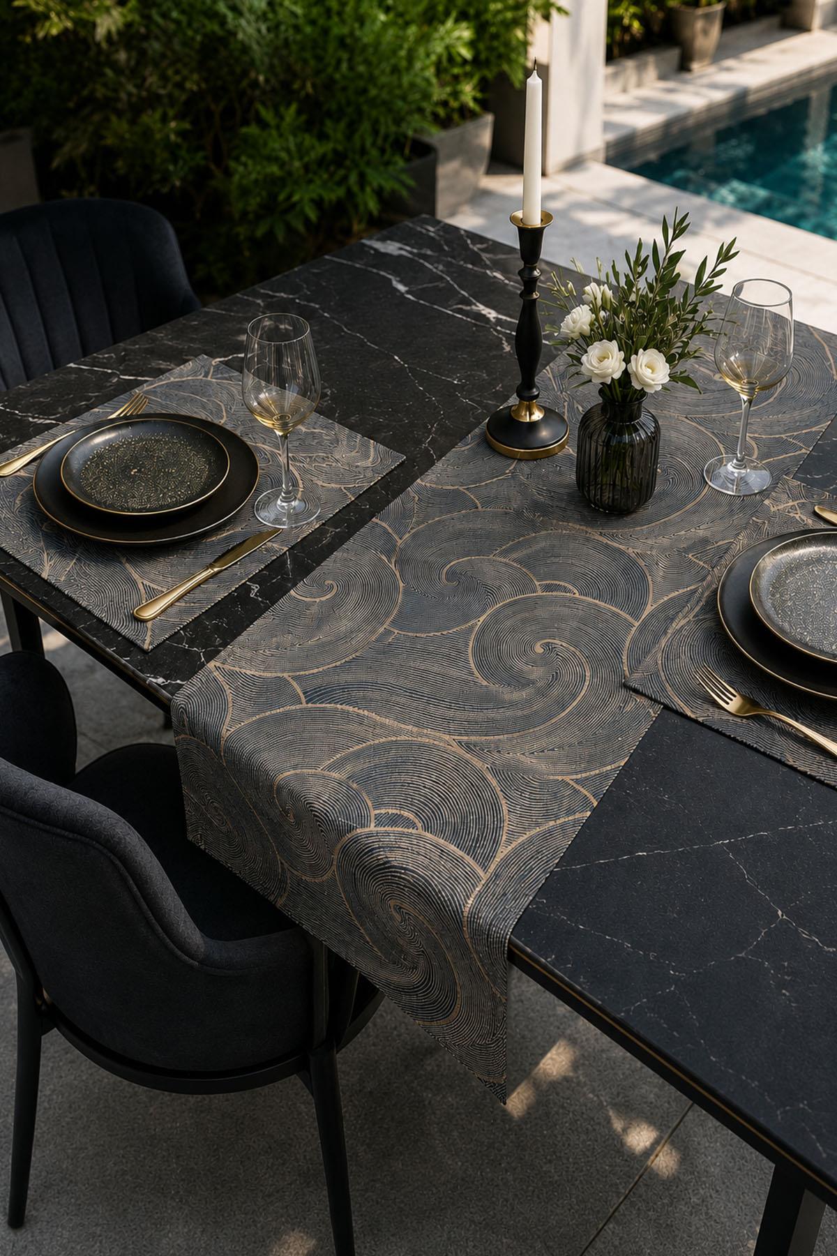 Set de table et chemin de table Soprano anti-taches (3 pièces)